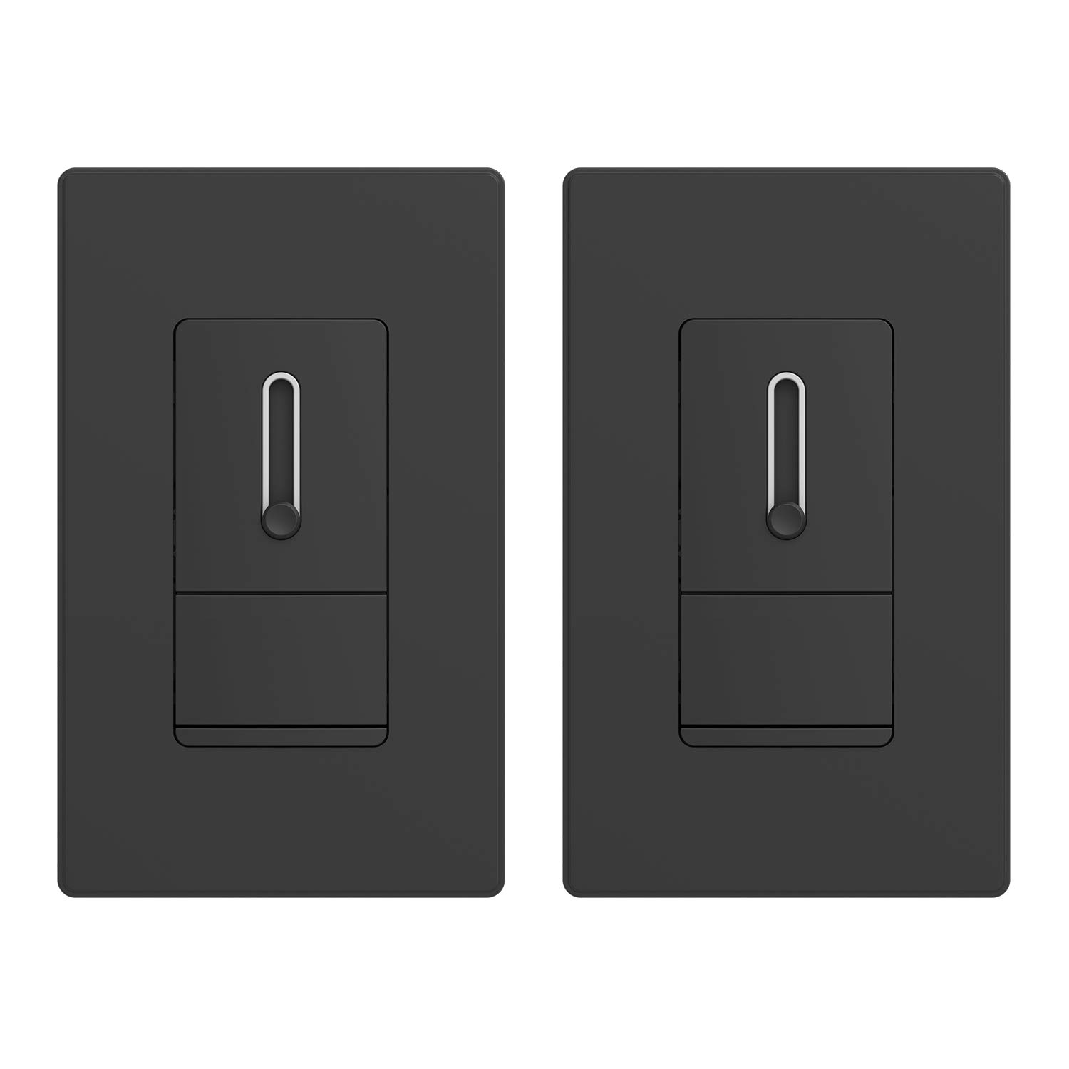 ELEGRP Slide Dimmer Switch for Dimmable Light Bulbs, Full Control with Preset, UL Listed (2 Pack, Matte Black)
ELEGRP