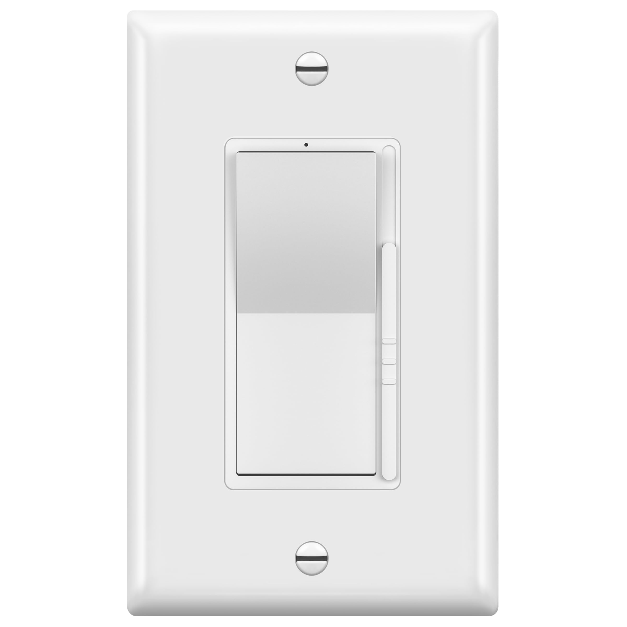 TOPGREENER Full Range LED Slide Dimmer Switch for 300W Lights, Neutral Wire Not Required, Wall Plate Included, White, 1