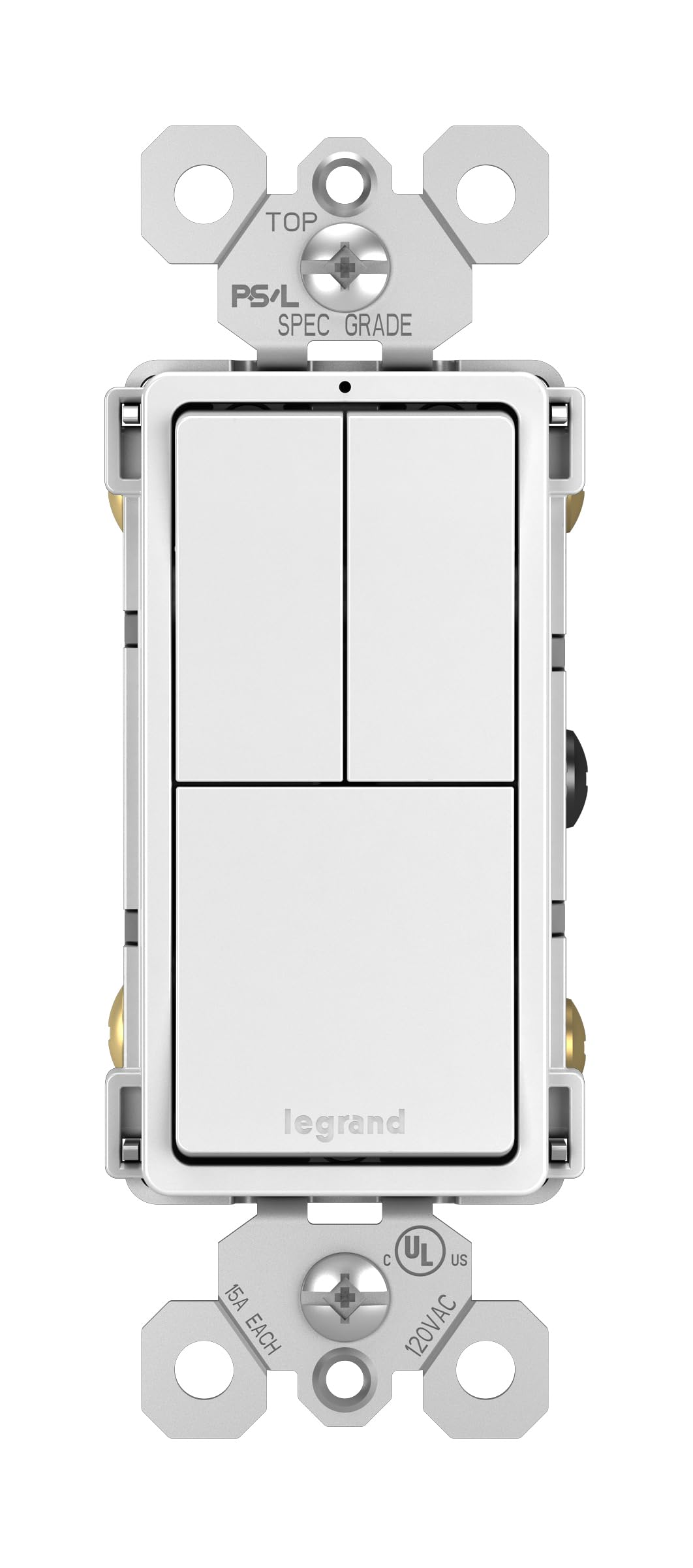 Legrand Radiant 15 Amp Combination 3-in-1 Decorator Rocker Light Switch White Count 1 Amp 15