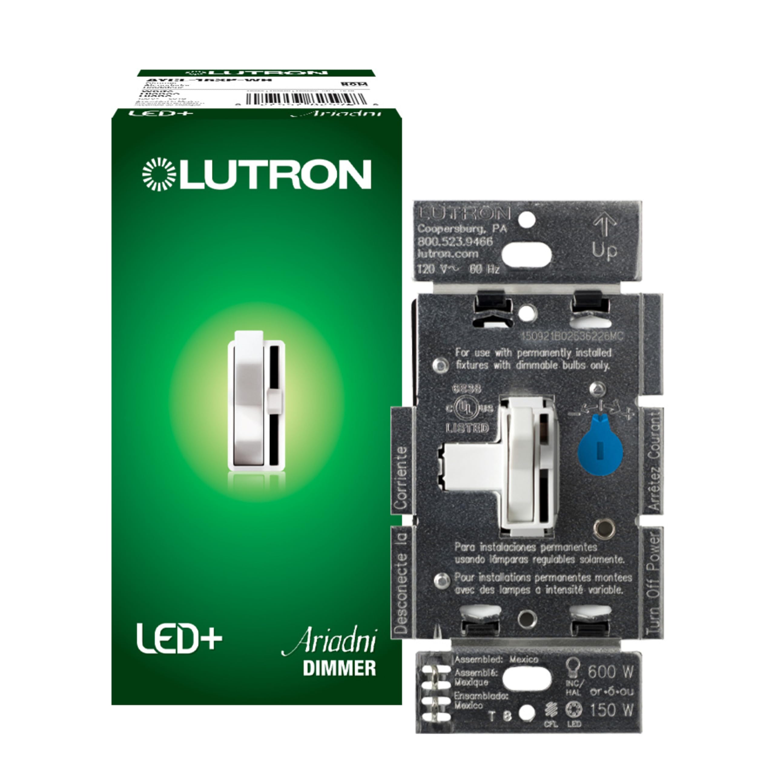 Lutron Ariadni/Toggler LED+ Dimmer Light Switch for Homeowners to Save Energy and Control Lighting
| Lutron Ariadni/Tog