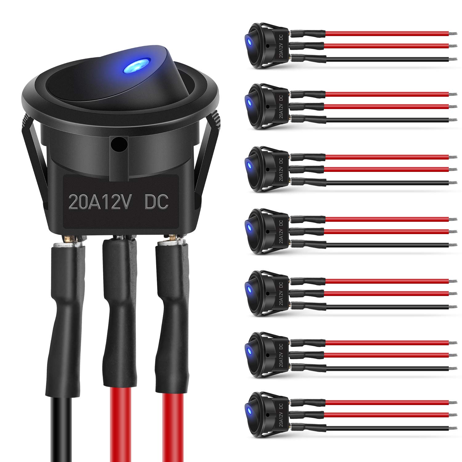 Nilight 12V 20A Round Blue Toggle LED Rocker Switch for Car Truck
| Nilight Blue Toggle LED Rocker Switch On-Off Contro